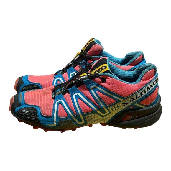 Salomon Speedcross 3 Trail Running Shoes Pink Blue White Women's Size 8 - Picture 4 of 8